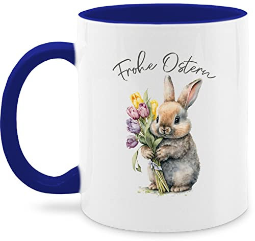 Tasse Tassen 325ml - Ostergeschenke - Frohe Ostern - Süßer Osterhase - 325 ml - Dunkelblau - oster kleinigkeit hase geschenk osterüberraschung osterhasen ostermotive ostergeschenk osterartikel