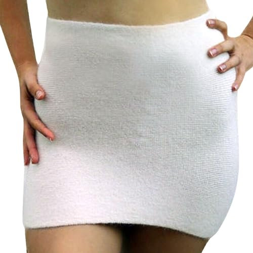 Olanmarp Angora Nierenwärmer - Leibwärmer - Rückenwärmer Fashion Premium-Qualität, Made in Europe, für Schmerzlinderung, Farbe Weiss (Small - Hüftumfang 88-98cm)