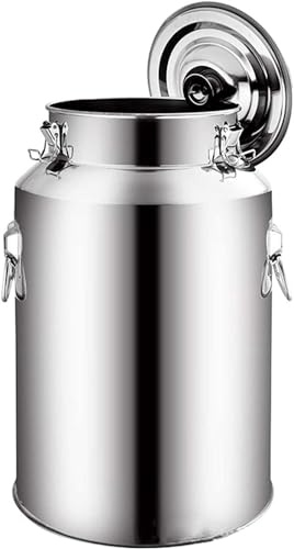 YWQJL Milchkanne Mit Deckel 201,milchkanne Edelstahl Transportbehälter Aus,mit Luftdichtem Deckel, Zur Aufbewahrung Von Flüssigkeiten Und Feststoffen,7L