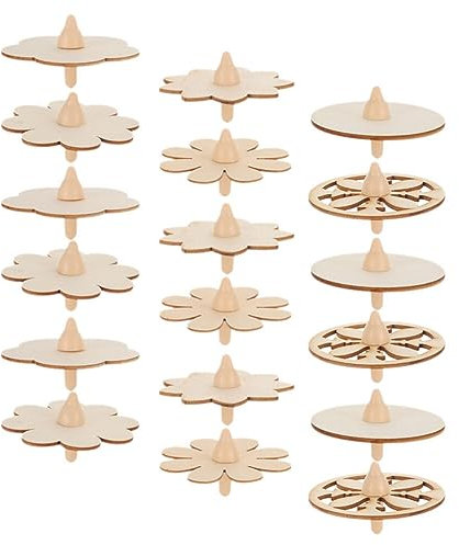 Sosoport 18 Stk Hölzerner Kreisel Diy-tops Regenbogenkreisel Hölzerne Spitzen Unlackiertes Lernspielzeug Unfertige Gyroskope Kleine Fingerspielzeuge Bunter Kreisel Leer Holz Schmücken Kind
