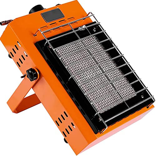 Chauffage radiant au propane portable avec tuyau régulateur LP, chauffage au gaz liquéfié avec température réglable, sans danger pour l'intérieur pour 30㎡ et plus pour garages, atel