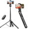 Sensyne 72 Phone Tripod, Extendable for iPhone & Selfie Stick with Detachable Phone Holder & Wireless Remote, Compatible with All Cell Phones, Camera, Black