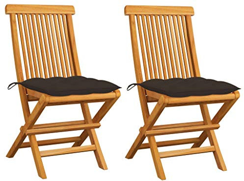BUKSCYJS StapelstüHle,Outdoor Kissen WetterfestgartenstüHle Mit Taupe Kissen 2 STK. Massivholz Teakgeeignet FüR Wohnzimmer, Schlafzimmer, GäRten, Balkone, Terrassen