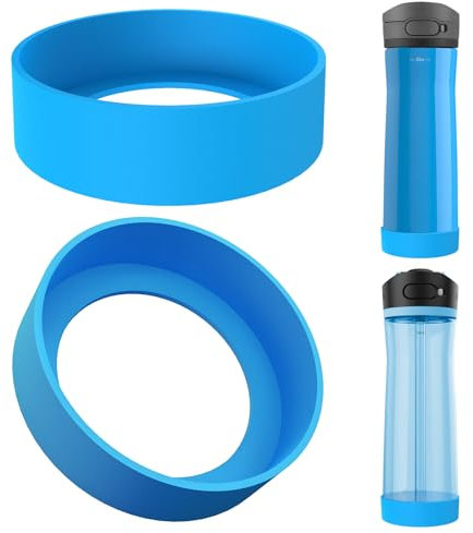 Linkidea Lot de 2 protège-bouteilles compatibles avec les modèles Contigo Jackson Chill 2.0 et Ashland Chill (20 oz/24 oz), en silicone antidérapant (bleu)