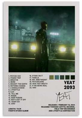 LETOOUY Yeat Album Signed Poster Dekorative Malerei Leinwand Wandkunst Wohnzimmer Poster Schlafzimmer Malerei,Wandkunst Bilddruck Moderne Familienzimmer Dekor 12x18inch(30x45cm)