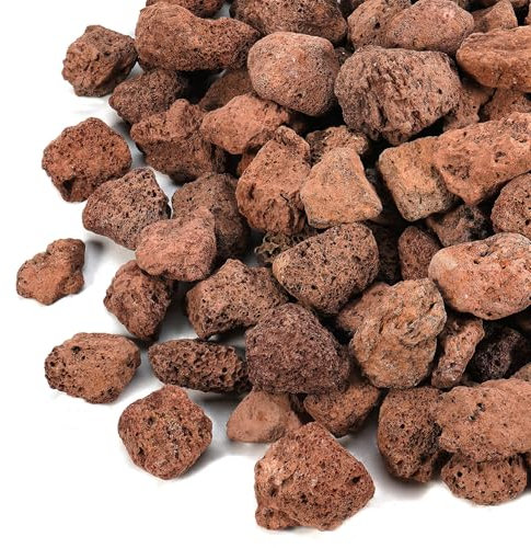 GasSaf 4,5 kg rote Lavasteine für Feuerstelle, Kamin, Gas-Feuertische, Gasscheite, dekorative Landschaftsbausteine für Innen- und Außenbereich (2,2-3,1 cm)
