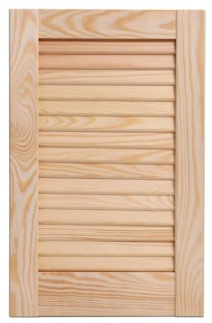 Full Stylish Door, Pine Wood, Closed Natural or White Color, Slatted Wardrobe Doors, Internal Cupboard Doors, Various Sizes (Natural [mm] 993x494)