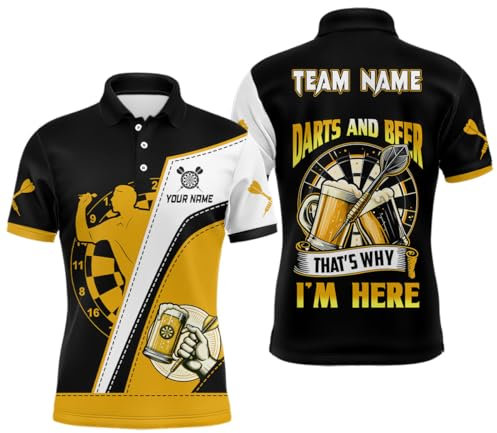 Darts Und Bier – Deshalb Bin Ich Hier! Darts Polo & Quarter-Zip Shirt – Individuelle Dart-Trikots Für Männer & Frauen L1457