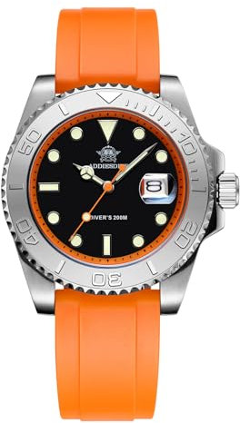 ADDIESDIVE Analoge Quarzuhr für Herren Taucheruhr BGW9 Leuchtend 200 m wasserdicht Mit Gummiband