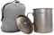 TIBROMTACK Taza de camping de titanio puro con tapa ajustada, 450 ml, taza de café ligera para camping con asa plegable, taza de titanio ultraligera para mochileros, picnic al aire libre, senderismo,