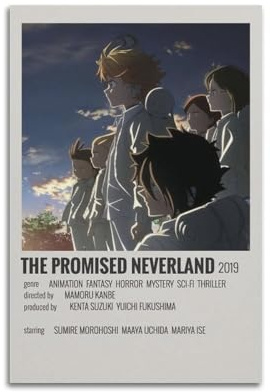 oksdjhrnn Poster The Promised Neverland, dekoratives Leinwandposter, Wandkunst, Dekor, Wohnzimmer, moderne Familienschlafzimmer-Dekoration, Poster, 30 x 45 cm, ungerahmter Stil