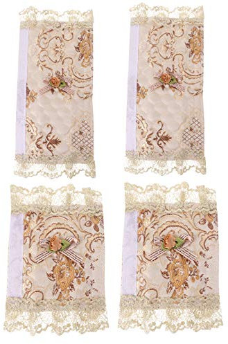 BUGUUYO 4pcs Slip Handle Gloves for Fridge Microwave Lace Decorative Handle Cover Appliance Wrap for Household Use
