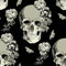 VaryFloral Beige Peel and Stick Wallpaper 30.5cmx300cm Floral Self Adhesive Wallpaper Black Skull Sticky Back Plastic Roll Rose Removable Contact Paper Vintage Vinyl Wrap for Furniture