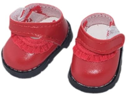 Perfeclan 17 cm Mode-Puppenschuhe, süßes Puppenzubehör, Kostüme, Elegantes Puppen-Ankleidespielzeug für Mädchen im Alter von 5 6 7 8 Jahren, Geschenk, 17 cm, Rot