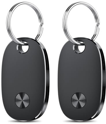 Air Tags-2 Pack, Bluetooth Tracker Works with Apple Find My APP (iOS Only), Keys Finder and Item Locator for Luggage, Backpack, Suitcases, Replaceable Battery, IP67 Waterproof Tracking Tag