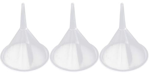 3 unidades de embudo de plástico embudo de polvo embudo de perfume, embudo transparente, embudo de transferencia de líquido para llenar botellas