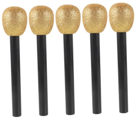 LALADEFIEE 5stücke Fake Mikrofon Requisiten Für Kostüme Spielzeug Mikrofone Für Partys Und Karaoke Veranstaltungen Goldene Farbe Langlebig Und Leicht Zu Handhaben