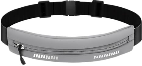 CATOR 1 pcs Laufgürtel für Handy Handytasche Joggen: Lauf Gürteltasche Flache Bauchtasche Damen Herren Jogging Gürtel Running Belt Lauftasche Sportgürtel Hüfttasche zum Laufen Fitness Reisen - Grau