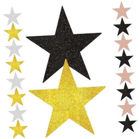 Gadpiparty 40 Stück Glitzerstern-ausschnitte Für Jungen- Und Mädchenzimmerdekoration Große Papiersterne Dekorationsflicken Für Pinnwand