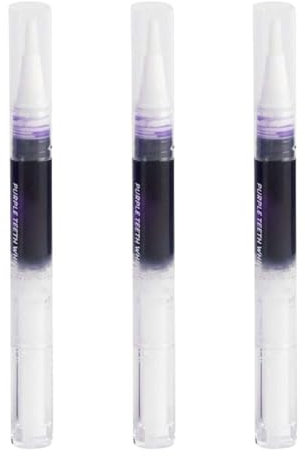 Zahnaufhellungsstift zur sicheren und schnellen Entfernung von Zahnflecken, Weißmacher für Zähne, lila Zahnaufhellungsstift, Zahnaufhellungsgel, lila, 3 Stück