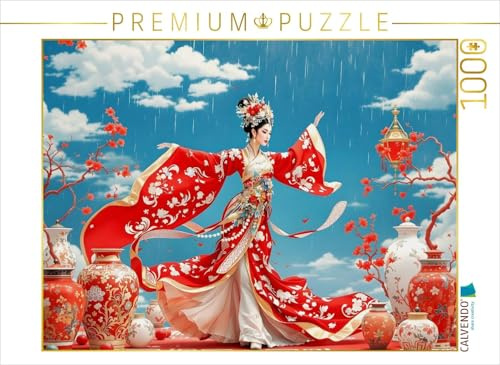 Puzzle · Rote Seidenpracht | Ein Motiv aus dem Kalender Rhythmus der chinesischen Anmut · 1000 Teile · Lege-Größe 64 × 48 cm · CALVENDO Puzzle