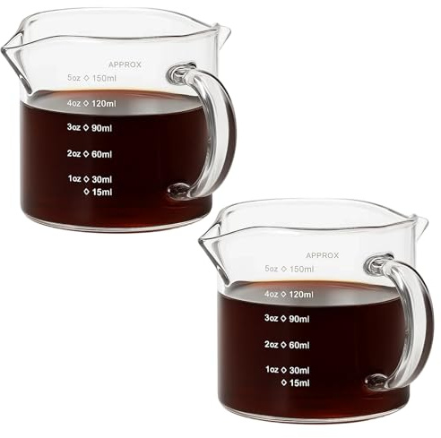 PSFXBM Espresso Cups, 2 Pack Double Espresso Cup, Small Coffee Cups for Espresso Coffee, Durable Espresso Glass for Home and Cafe Use, Coffee, Cappuccino,Latte,Wine
