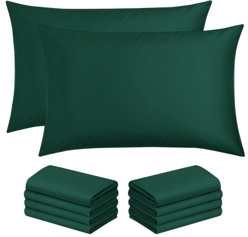 Moonlight Bedding Pillow Cases 10 Pack – Emerald Pillowcases Envelope Closure Super Soft Brushed Microfiber Standard House Wife Pillow Covers, (50 X 75 CM)