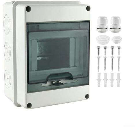 Honseadek HT-5 5-Wege-wasserdichte elektrische Verteilerbox, IP65-bewertet, Kunststoff, Abzweigdrahtgehäuse für den Innen- und Außenbereich, mit transparenter Abdeckung, Grau