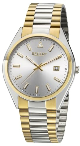 REGENT Herren-Armbanduhr Quarz Zweifarbig F-1645