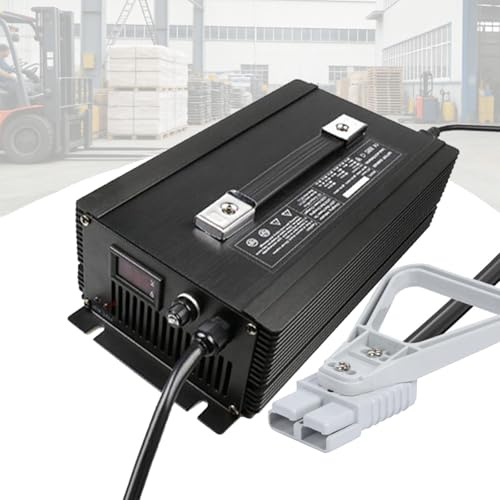HYDTGZ Chargeur de Batterie pour Chariots Élévateurs avec Prise Anderson 350 A Chargeur Intelligent 2000 W 3 Étapes pour Batteries au Plomb Acide,Noir,48V 30A