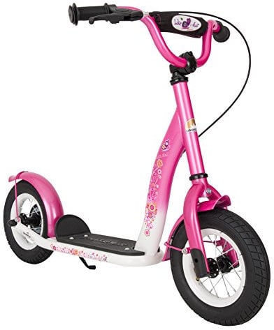BIKESTAR Roller Kinderroller Tretroller Kickscooter mit Luftreifen für Mädchen ab 4-5 Jahre | 10 Zoll Classic Kinder Scooter | Pink & Weiß | Risikofrei Testen