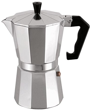 MSV 110017 Cafetière Italienne avec 12 Tasses Aluminium/Bakélite Noir 13 x 8,5 x 15 cm