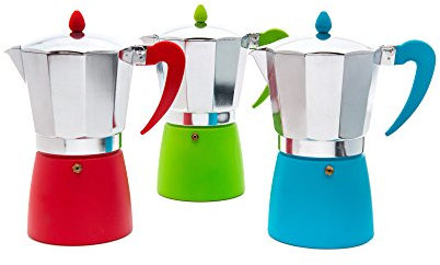 San Ignacio Cafetera 9T Soft Touch Splash Verde, Aluminio, Polipropileno, Gris