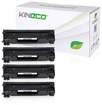 Kineco 4 Toner kompatibel mit Canon 728 für I-Sensys MF4410, MF4430, MF4450, MF4550d, MF4570dw, MF4580dn, MF4820w, MF4880dw, MF4890dw, Fax L150 L170 L410 - Schwarz je 2.100 Seiten