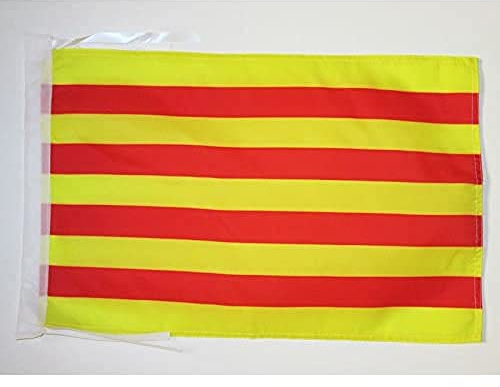 AZ FLAG Pyrénées Orientales Flag 45x30 cm 100D Polyester Cords | Indoor and outdoor use Department of France 12x18 in decorative flag double stitched seams and reinforced edges with ties