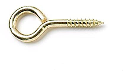 Merriway BH05411 (100 Pcs) Screw Eye Electro-Brassed Steel 25 mm - Pack of 100 Pieces