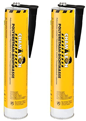 Chamäleon 2 x 310ml SCHWARZ PU DICHTMASSE SEALANT KLEBER Auto KFZ POLYURETHAN Elast