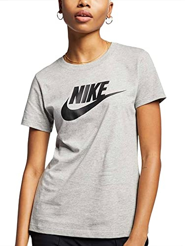 Nike Damen W NSW TEE ESSNTL ICON FUTUR T-shirt, Dark Grey Heather/Black, XS