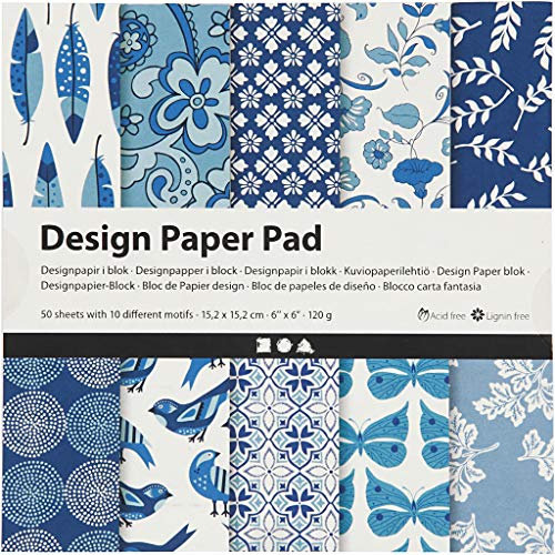 Creativ Gemusterter Karton und Papier, Blau, Einheitsgröße