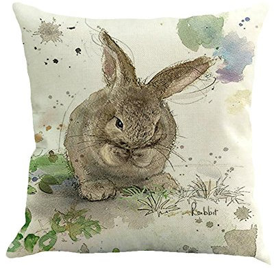Lazzboy's Ostern Kissenbezug Sofa Bett Dekoration Festival Kaninchen Huhn(D,Ca 45cm*45cm)