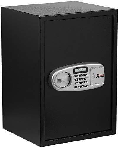 Xcase Safe: Großer-Stahlsafe mit digitalem Code-Schloss und LCD-Display, 50 Liter (Tresore, Schranktresor, Ausweis)