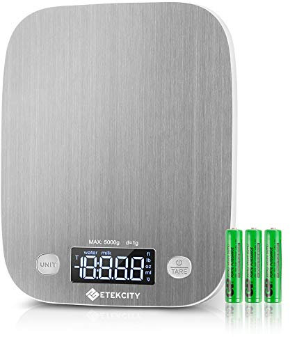 Etekcity EK7090 Scale, Digital Grams Ounces for Weight Loss, Baking, Cooking, Keto and Meal Prep, Stainless Steel