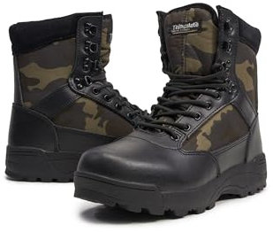 Brandit 9 Eyelet Tactical Boots, darkcamo, 45 EU
