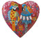 Maxwell & Williams Love Hearts Plato con Forma de Corazón con Diseño de Guacamayos de Porcelana, 15,5 cm – Rosa