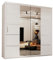 MN Furniture Modern Leads Double Sliding Doors Wardrobe Free Standing Bedroom Furniture (White, 203cm)