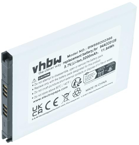 vhbw Akku kompatibel mit Datalogic Axist | DL-Axist Handheld Computer Scanner (3200 mAh, 3,8 V, Li-Ion)