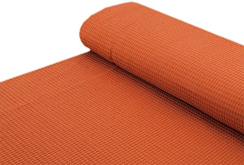 Baumwolle Waffelpique Waffelstoff Waffel einfarbig kupfer - Meterware ab 25 cm x 150 cm - Stoff zum Nähen