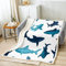 Loussiesd Tier Thema Decke 75x100cm Hai Muster Wohndecke Meereslebewesen Unterwasserwelt Microfaser Kuscheldecke für Jungen Mädchen Flanell Fleecedecke