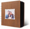 Creawoo Holz Fotoalbum DIY Fotobuch zum Einkleben Klein Spiralbuch 20x20 cm, Scrapbook Gästebuch mit 80 schwarzen Seiten, Perfekt für Hochzeit, Baby, Reise, Jahrestag, Geburtstagsgeschenk