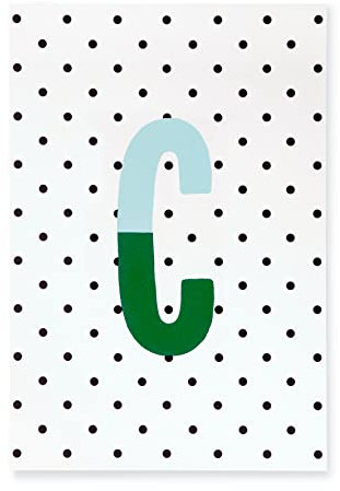 Kate Spade New York Initial Notepad, Paper Pad with 100 Blank Sheets, 7 x 4.75 Small Writing Pad for Desktop Notes, C (Green)